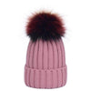 Lola & The Boys Accessories One-Size / Pink Rainbow Fox Fur Pom Pom Hat