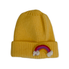 Lola & The Boys Accessories yellow Rainbow Puff Patch Beanie