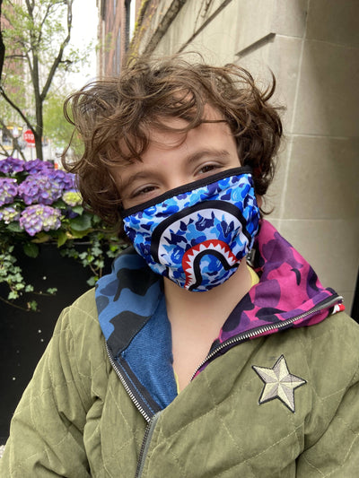 Lola + The Boys Accessories Shark boys face mask