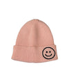 Lola + The Boys Accessories Pink Smiley Face Beanie