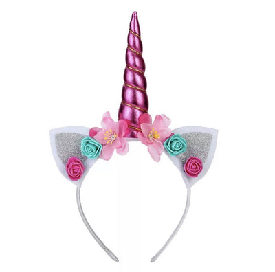 Lola & The Boys Accessories One Size / Pink Unicorn Rainbow Floral Headband