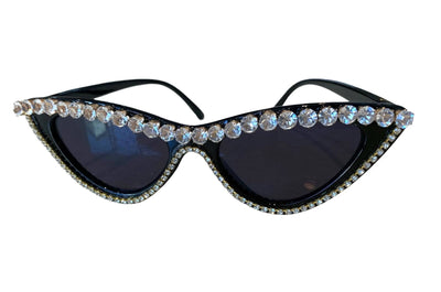 Lola + The Boys Accessories black White Crystal Wing Sunglasses