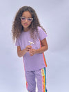 Lola + The Boys Apparel & Accessories Lavender Rainbow Sequin Jogger Set