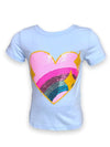 Lola + The Boys Baby Blue Rainbow Heart T-Shirt