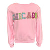 Lola + The Boys Beads Chicago Sweatshirt- Pink
