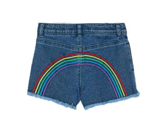 Shorts in denim con motivo Monogram Rainbow - Abbigliamento 1AB924