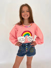 Lola + The Boys Bottoms Embroidered Rainbow Denim Shorts