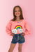 Embroidered Rainbow Denim Shorts