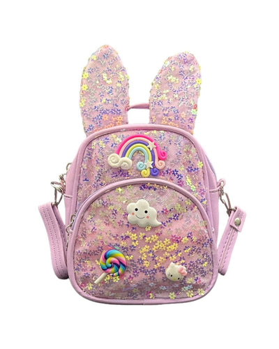 Lola + The Boys purple Bunny charm backpack