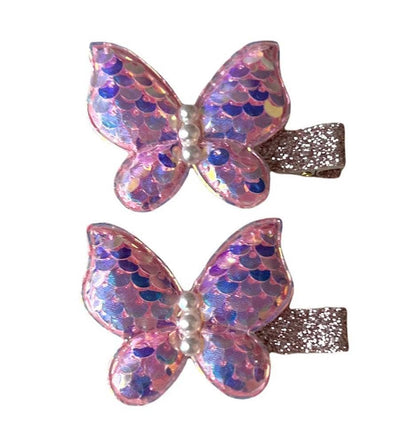 Lola + The Boys pink Butterfly hair clip (pack of 2)