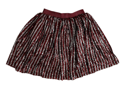 Lola + The Boys Red / 2 Candy Cane Sequin Striped Skirt