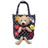 Lola + The Boys BLACK AND GREY Checkered Beary Cute Plushie tote