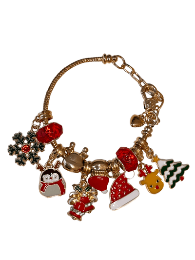 Lola + The Boys Christmas Charm and Beads Bracelet