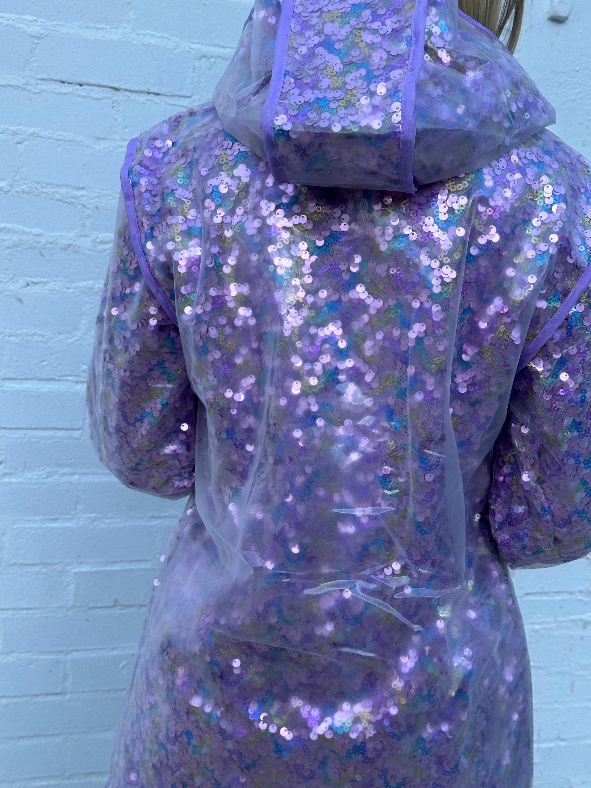 Clear 2025 sequin raincoat