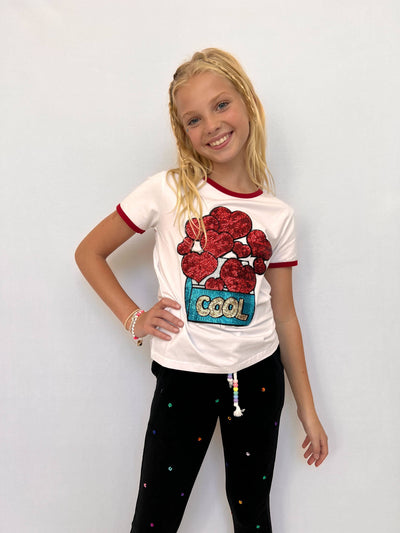 Lola + The Boys Cool Hearts Ringer T-Shirt