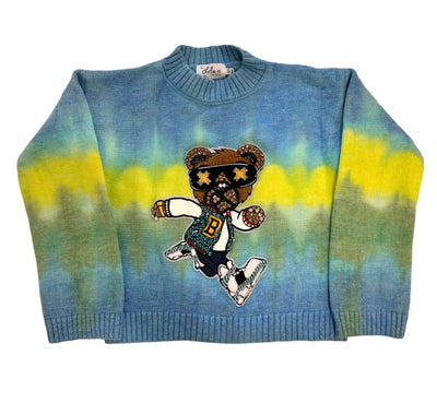 Lola + The Boys Cool Teddy Bear Crystal Sweater
