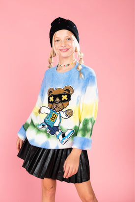 Tie & Dye Teddybear Cardigan newest Jacket