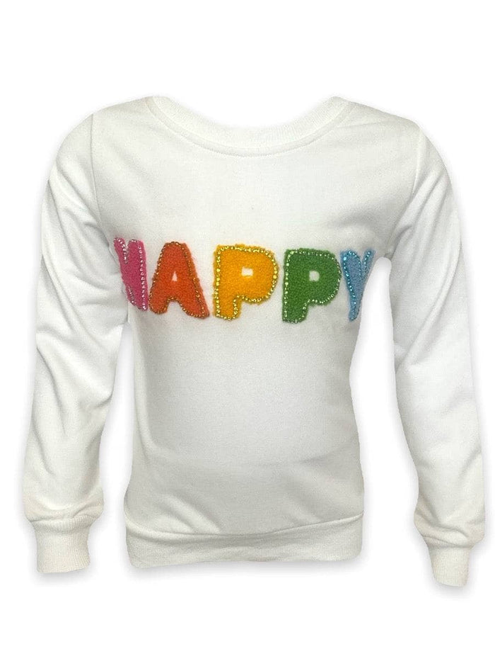Lola + The Boys Crystal Happy Sweatshirt