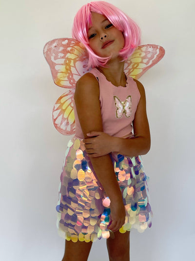Lola & The Boys Dress Butterfly Paillette Dress