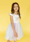 Lola + The Boys Dress Glitter Wing Unicorn Pastel Dress