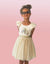 Gold and White Unicorn Ruffle Sleeve Dress