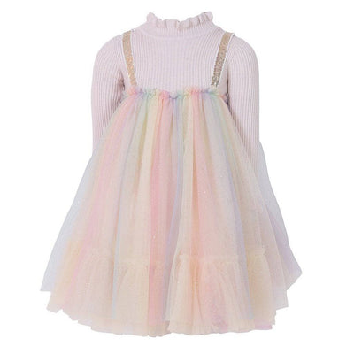 Lola + The Boys Dress 4- Pink Rainbow Shimmer Tulle Dress