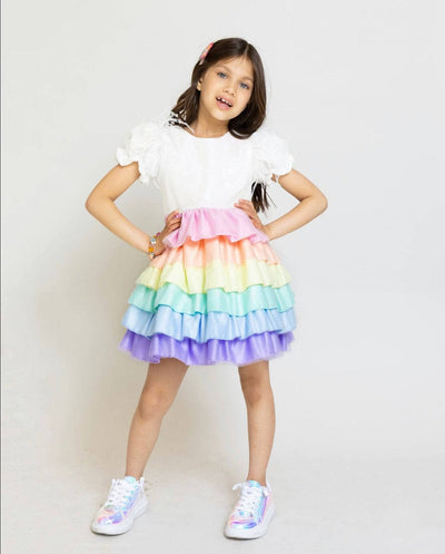 Lola + The Boys Dress Satin Rainbow Dream dress