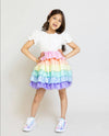 Lola + The Boys Dress Satin Rainbow Dream dress