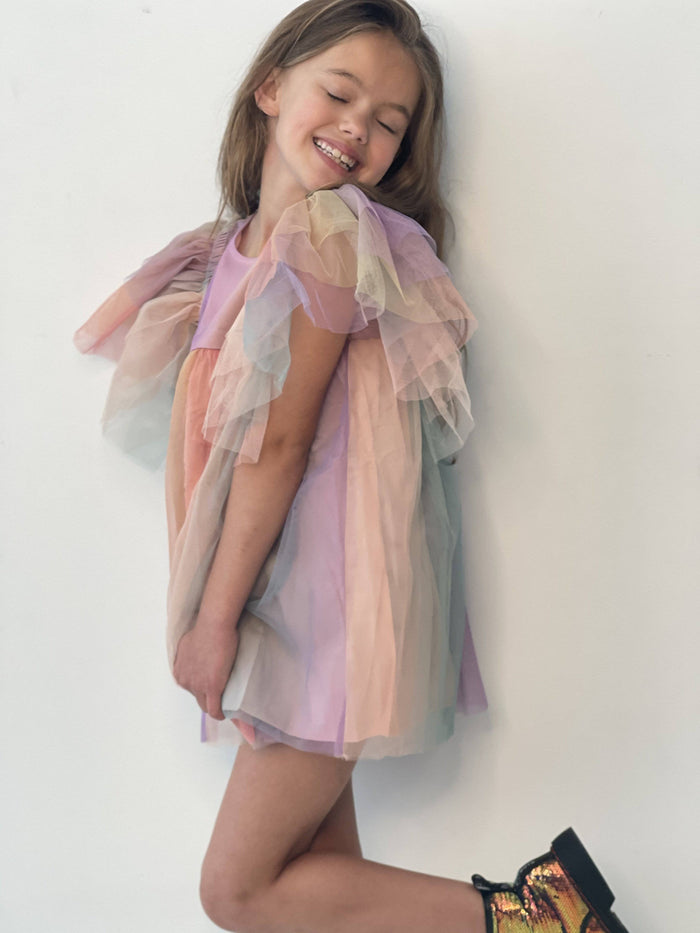 Lola + The Boys Dress sunset rainbow tulle dress -PREORDER ships 8/15