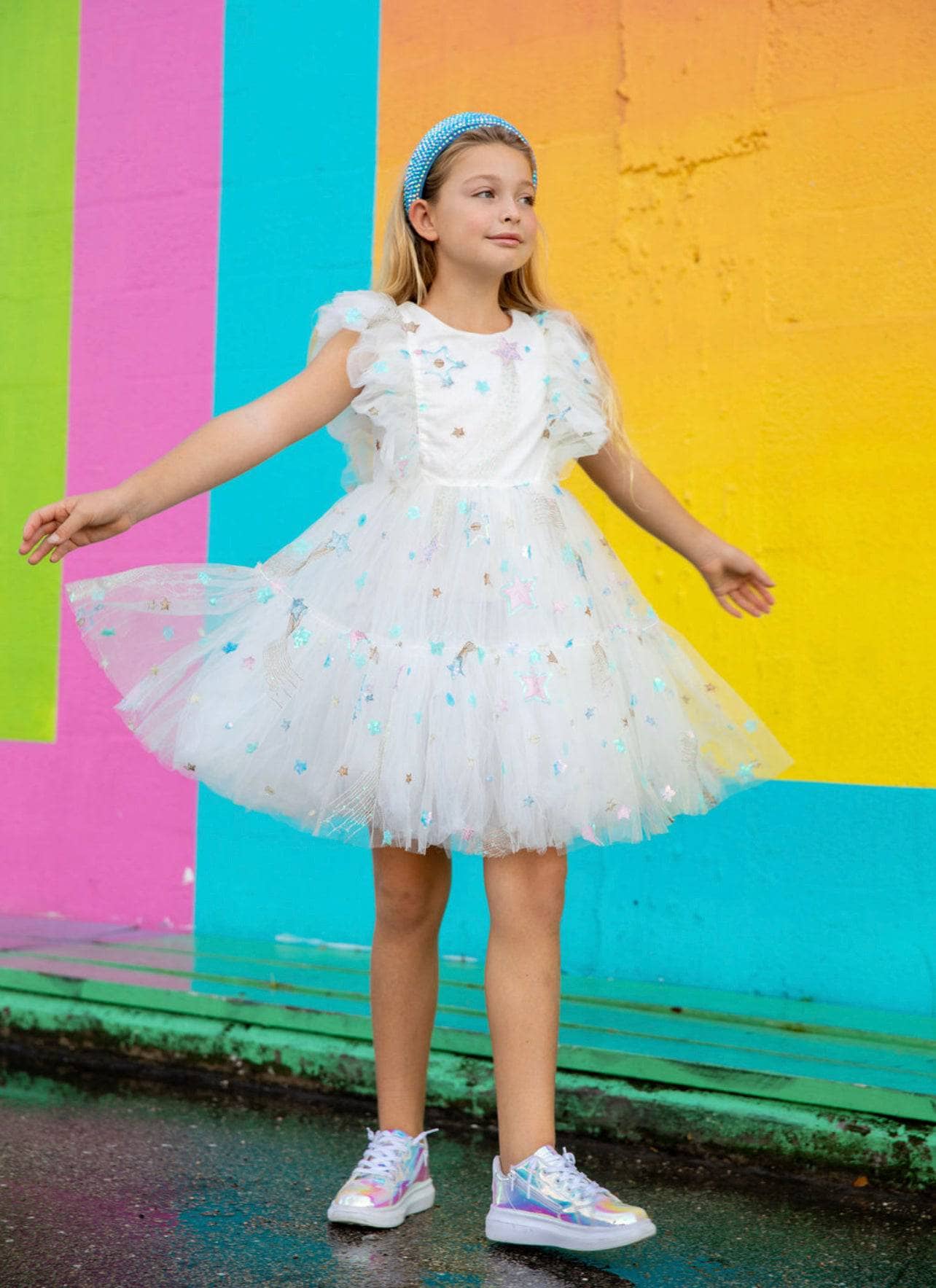 Lola & The Boys - Sherbet Rainbow Tulle Dress 8