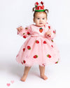 Lola + The Boys Dresses Strawberry Sheer Sleeve Dress
