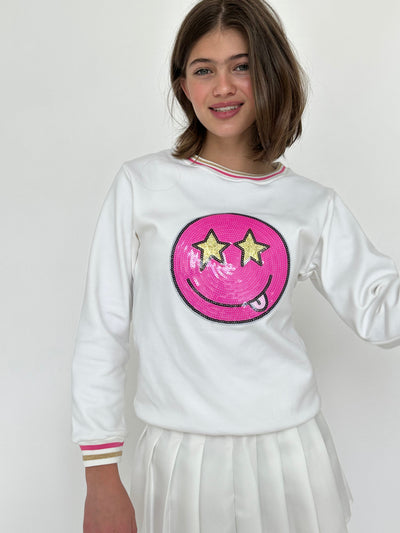 Lola + The Boys Emoji Starry Eye Sweatshirt