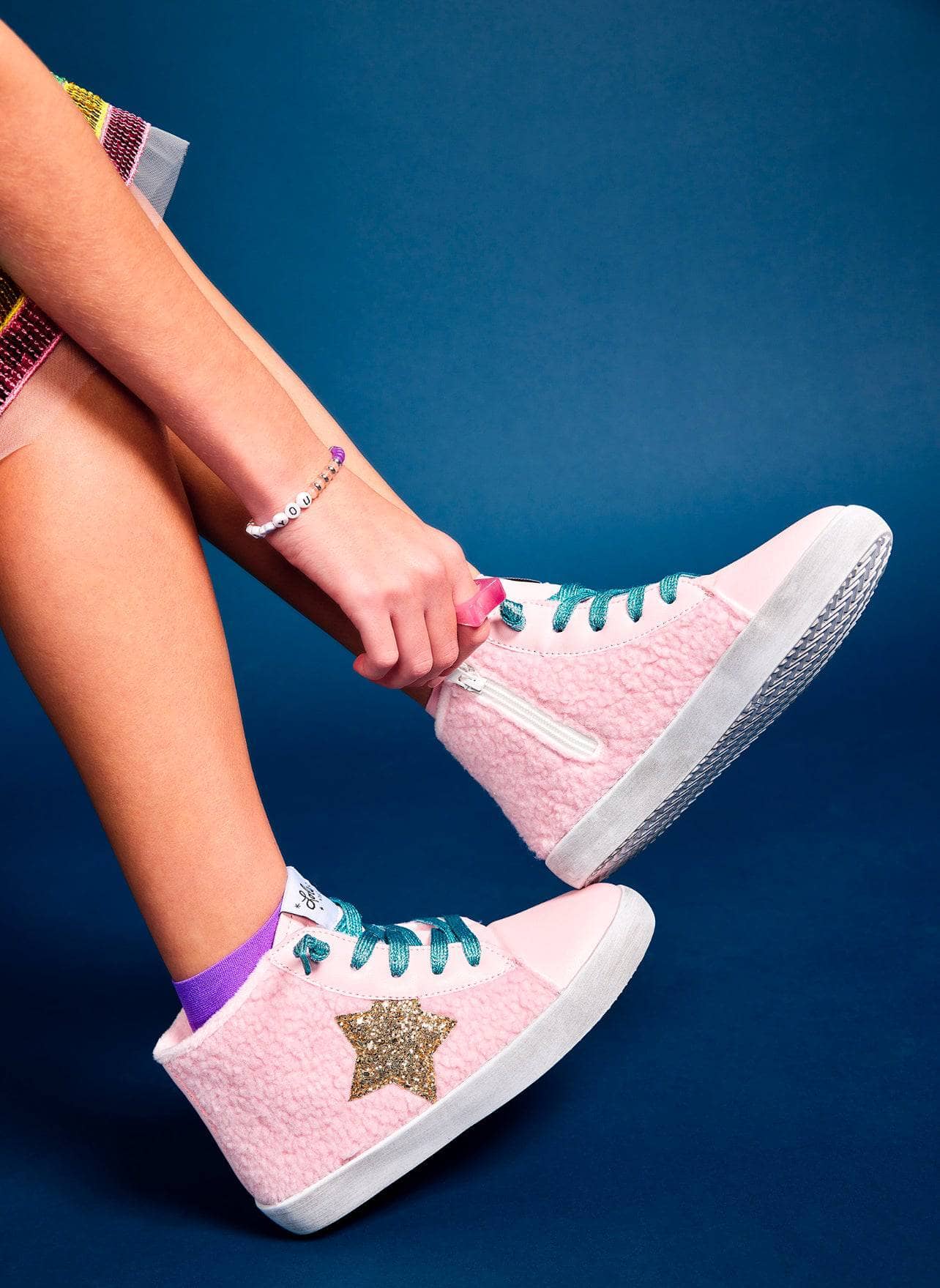 Girls pink high hot sale top sneakers