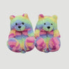 Lola & The Boys Footwear Pastel Rainbow Fuzzy Bear Slippers