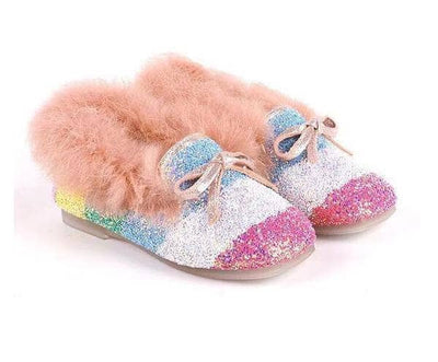 Lola + The Boys Footwear Glitter Fur Stripe Loafer
