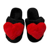 Lola + The Boys 9.5/10 / black Fuzzy heart slippers
