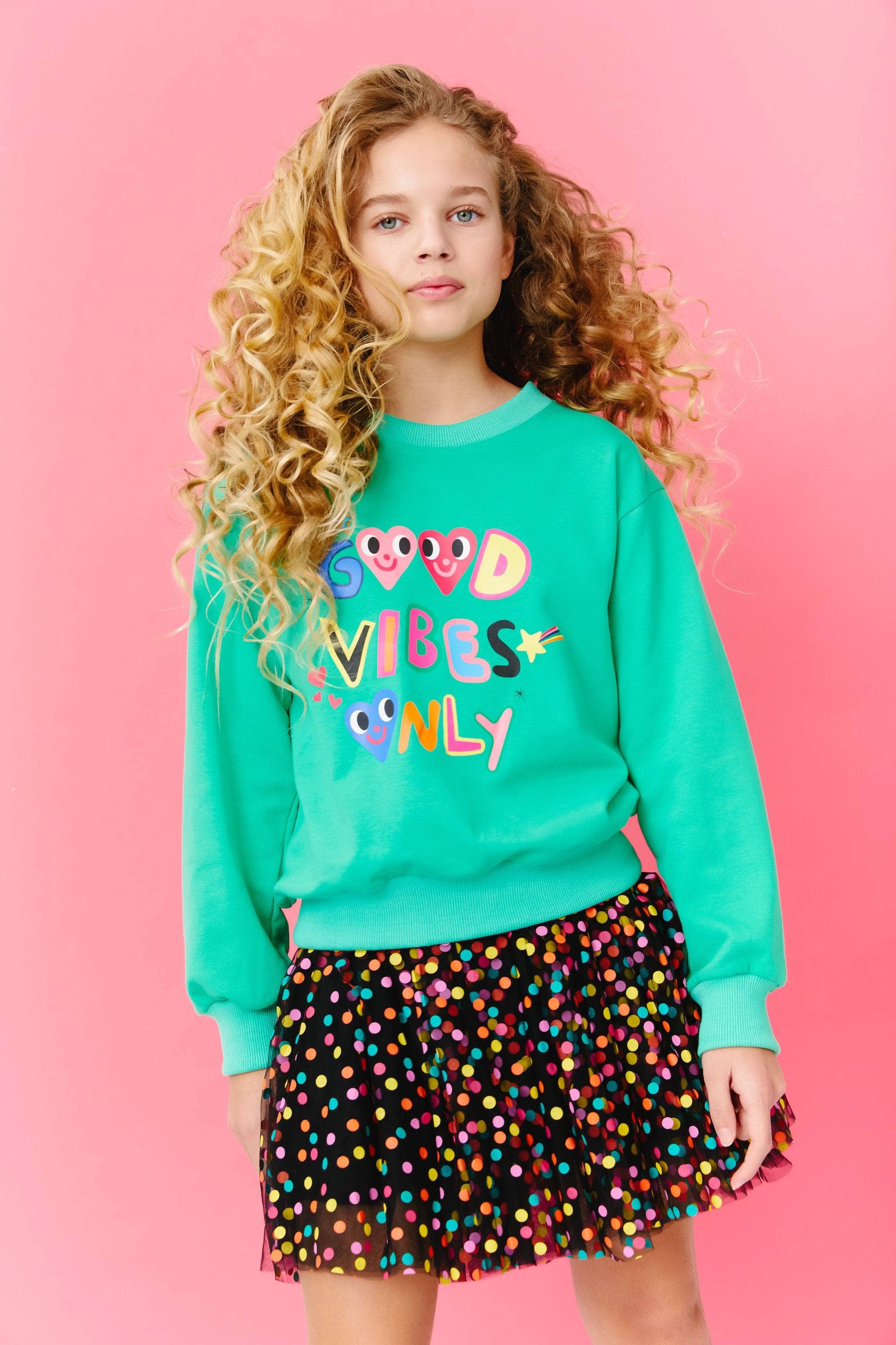 Good vibes sweatshirt top rainbow