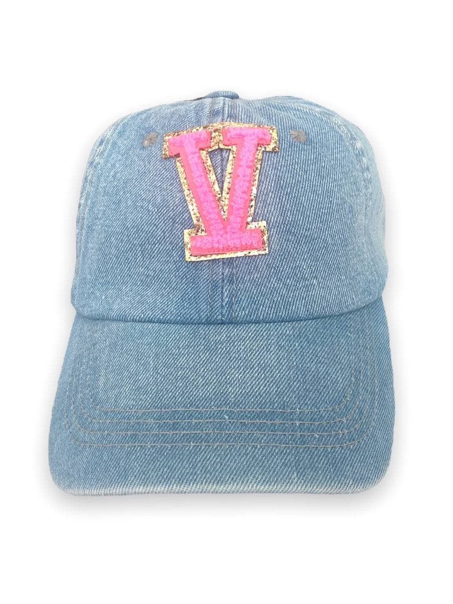 MONOGRAM A Initial Denim Baseball Hat Cap NEW