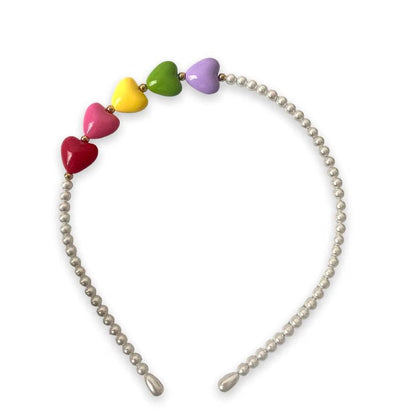 Lola + The Boys Hearts pearls headband