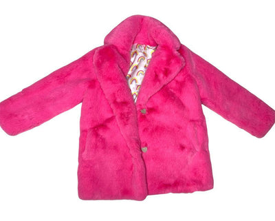 Lola + The Boys Hot Pink Faux Fur Coat