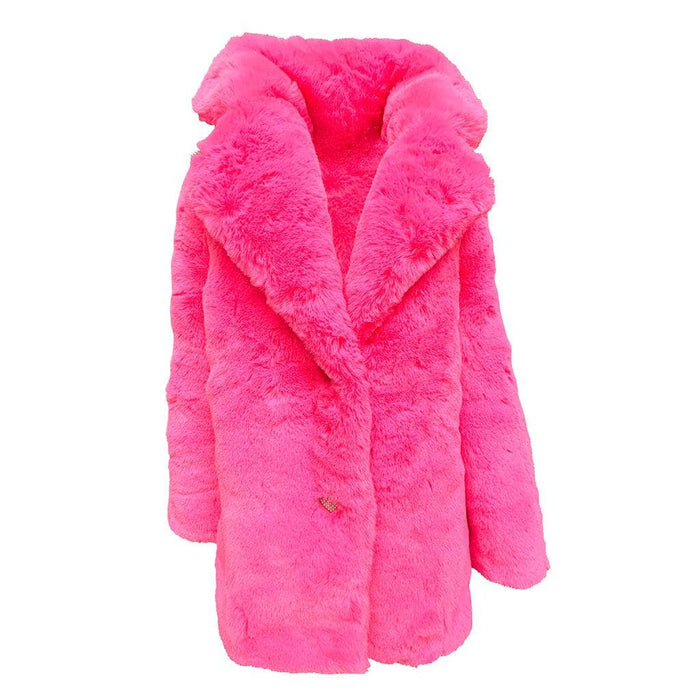 Lola + The Boys Hot Pink Faux Fur Coat