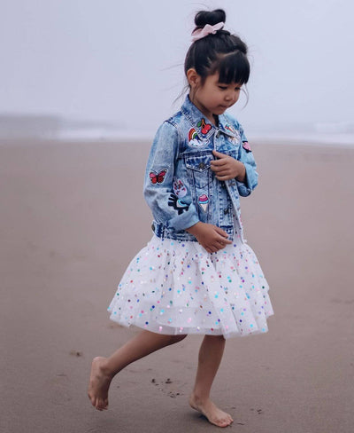 Lola + The Boys Jackets & Bombers All About The Patch Crop Denim Jacket