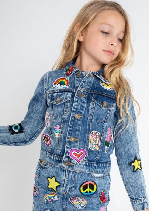 Lola + The Boys Jackets & Bombers All About The Patch Crop Denim Jacket