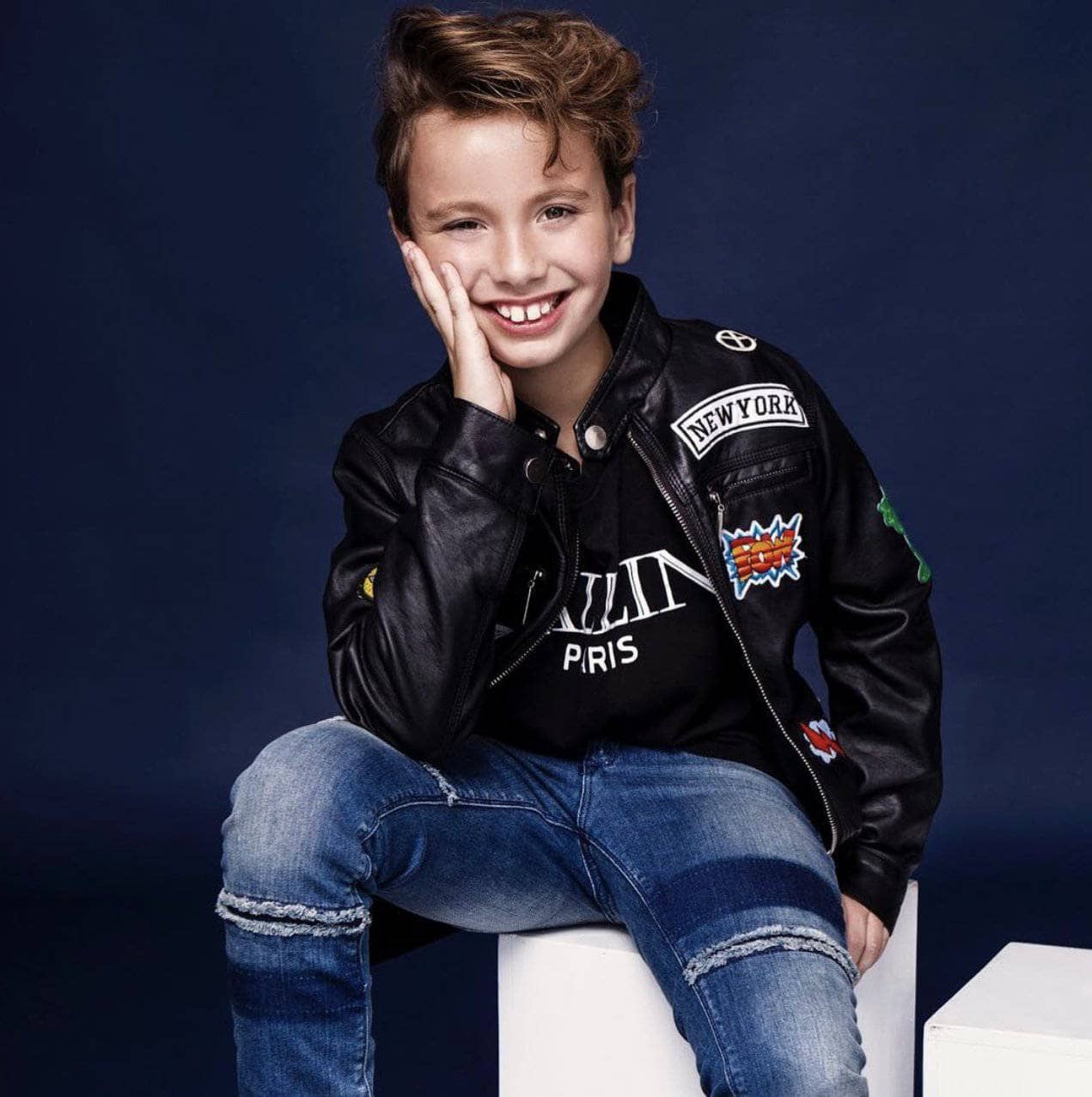 Boys All About The Patch Vegan Leather Jacket
