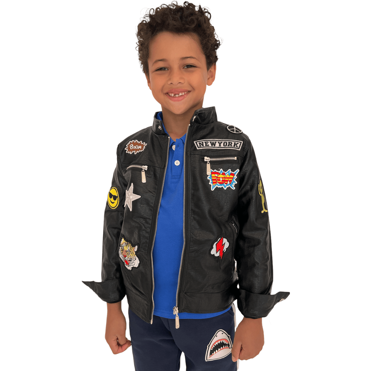 Boys All About The Patch Vegan Leather Jacket