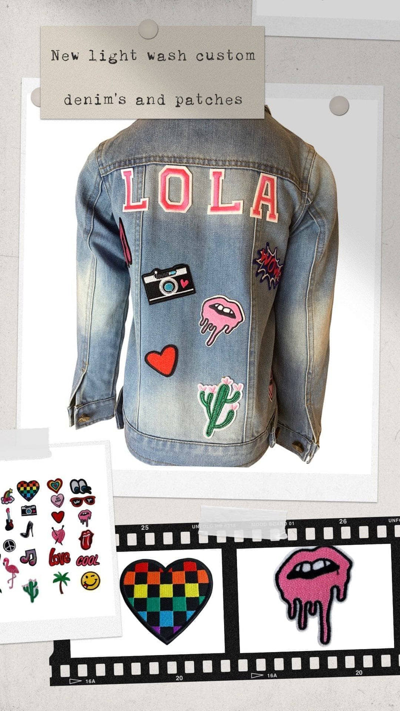 Lola & The Boys Customizable Patch Denim Jacket, 4 Light / Denim