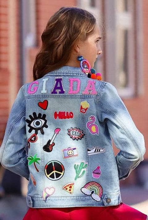 Lola Cool Denim Patches Kids Custom Denim Jacket Cool Jean Jacket