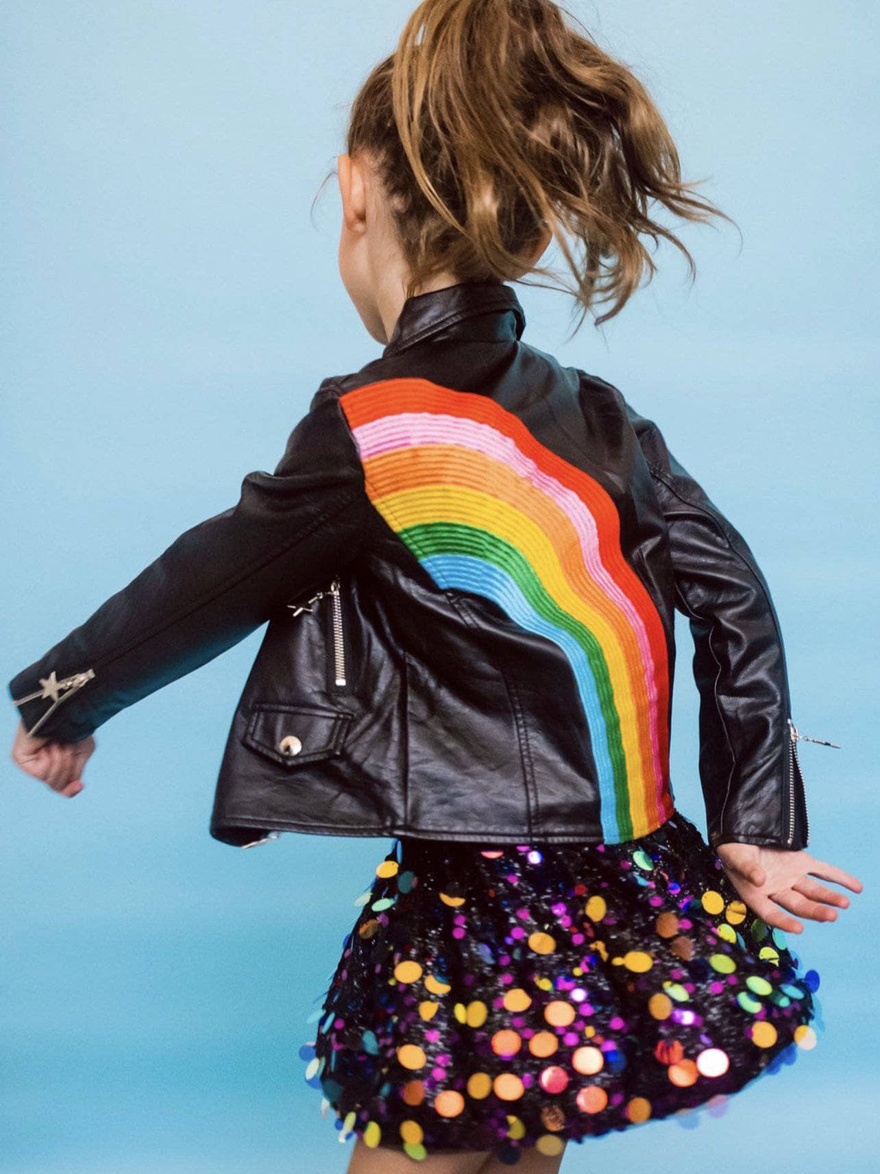 Under One Sky Kid'S Pride Rainbow Faux Fur Backpack - Pink Multi