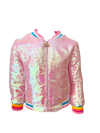 Lola + The Boys Jackets & Bombers Powder Puff Pink Sequin Bomber