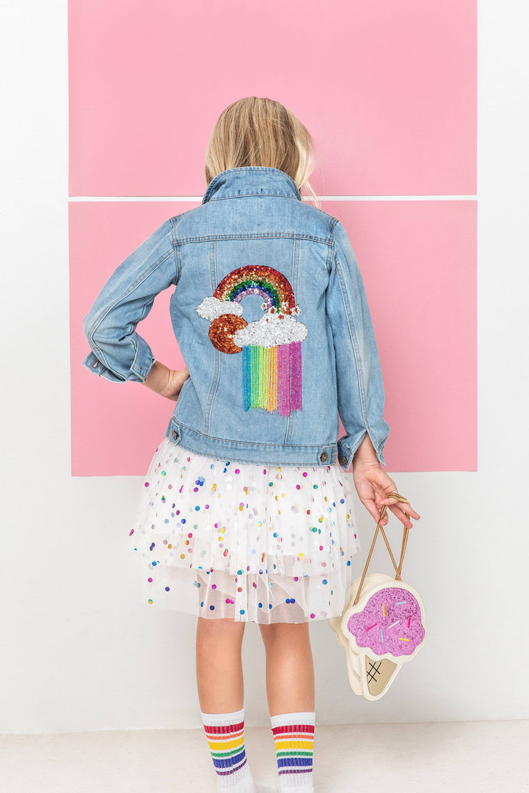 Lola & The Boys Customizable Patch Denim Jacket, 7-8 Dark / Denim